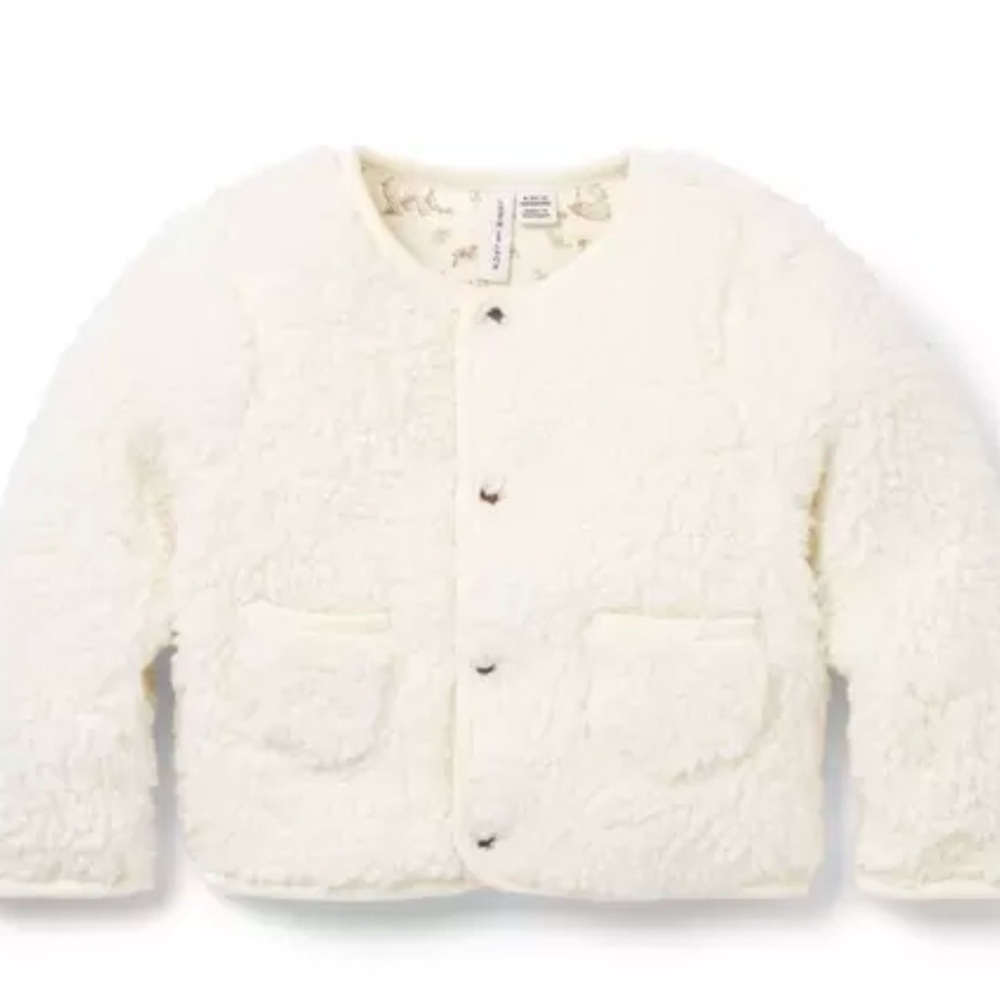 Janie and Jack Baby Reversible Sherpa Jacket Bear Toile NWT